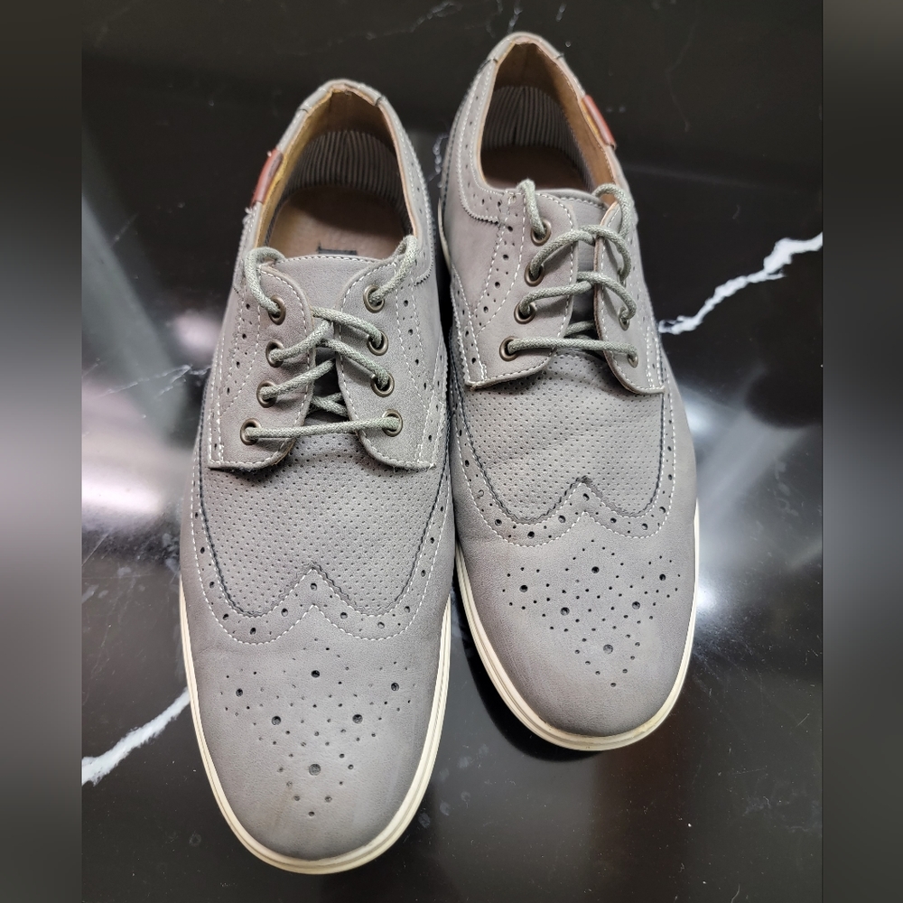 Steve Madden Ranny Nubuck Leather Gray Wingtip. Size 11 - Picture 7 of 8